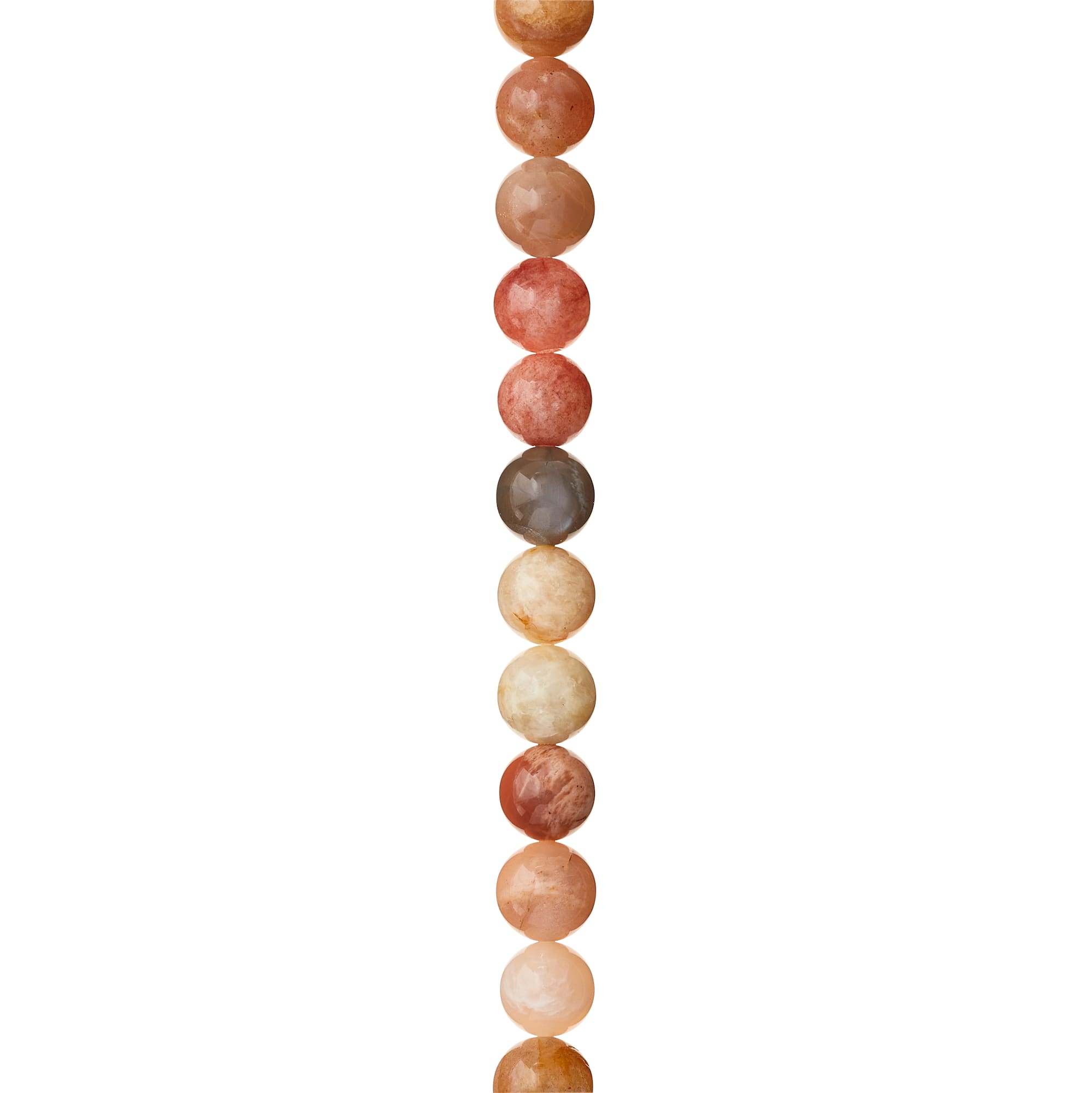 Orange & Pink Sunstone Round Beads, 8mm by Bead Landing™